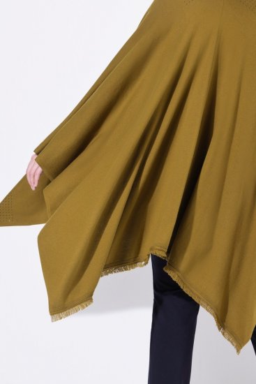Ulla Popken 841117 Pleteni oversize pončo sa strasom Maslinasta - Ponča i pelerine - 