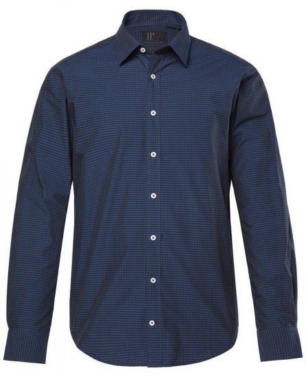 JP1880 Shirt Long Sleeve Kent Collar Navy - Košulje - Muške Košulje Veliki Brojevi