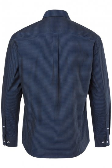 JP1880 Shirt Long Sleeve Kent Collar Navy - Košulje - Muške Košulje Veliki Brojevi