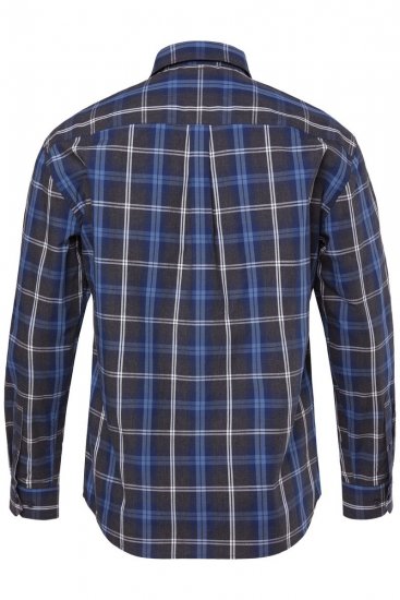 JP1880 Checked Shirt Long Sleeve Kent Collar Anthracite - Košulje - Muške Košulje Veliki Brojevi
