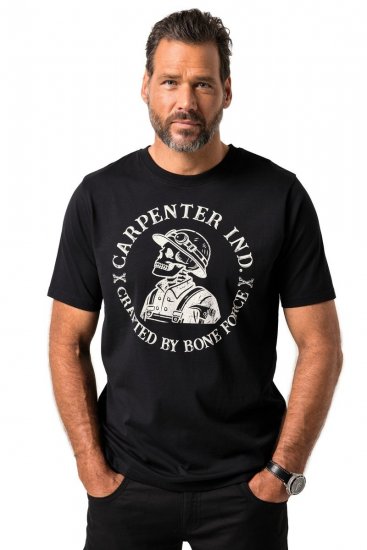 JP1880 T-Shirt Chest Print Bone Force Black - Majice Kratkih Rukava - Muške Majice Kratkih Rukava Veliki Brojevi 