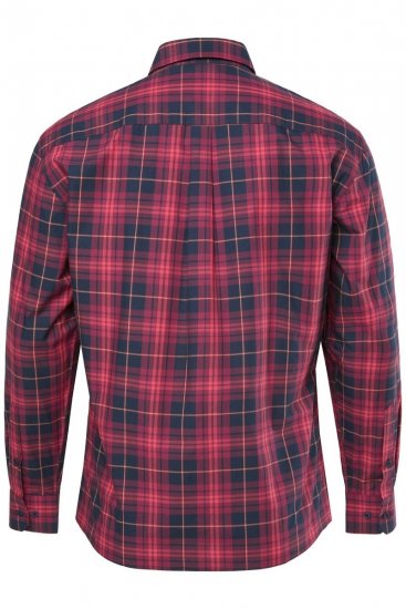 JP1880 Checked Shirt Long Sleeve Red - Košulje - Muške Košulje Veliki Brojevi