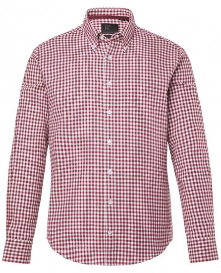 JP1880 Checked Flannel Shirt Long Sleeve Light Red - Košulje - Muške Košulje Veliki Brojevi
