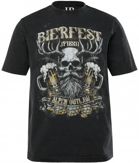 JP1880 Beer Festival Design Vintage Looking T-Shirt Black - Majice Kratkih Rukava - Muške Majice Kratkih Rukava Veliki Brojevi 