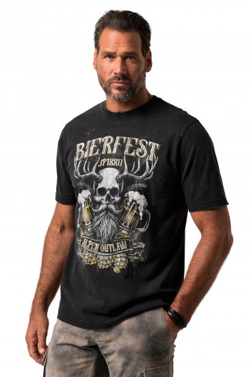 JP1880 Beer Festival Design Vintage Looking T-Shirt Black - Majice Kratkih Rukava - Muške Majice Kratkih Rukava Veliki Brojevi 