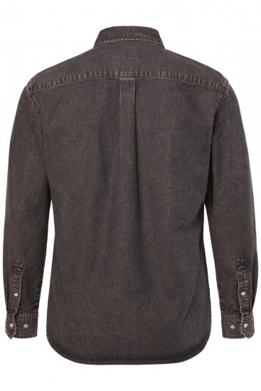 JP1880 Denim Shirt Flexnamic Dark Brown - Košulje - Muške Košulje Veliki Brojevi