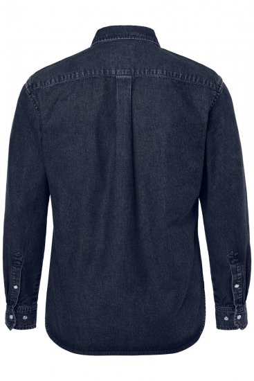 JP1880 Denim Shirt Flexnamic Long Sleeve Navy - Košulje - Muške Košulje Veliki Brojevi
