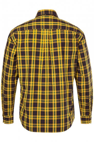 JP1880 Checked Shirt Long Sleeve Kent Collar Curry - Košulje - Muške Košulje Veliki Brojevi