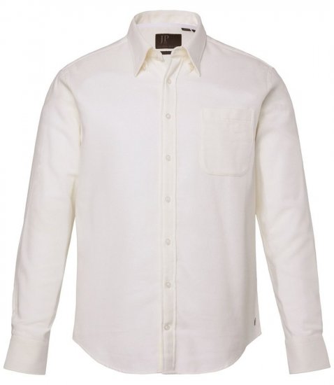 JP1880 Checked Flannel Shirt Long Sleeve Creamy White - Košulje - Muške Košulje Veliki Brojevi