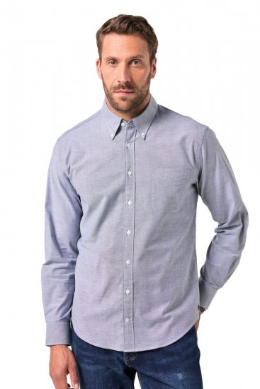 JP1880 Oxford Shirt Long Sleeve Denim Blue - Košulje - Muške Košulje Veliki Brojevi