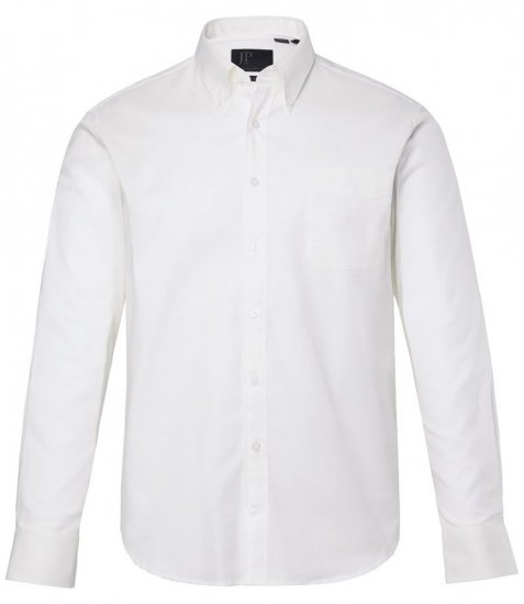JP1880 Oxford Shirt Flexnamic Long Sleeve Snow White - Košulje - Muške Košulje Veliki Brojevi
