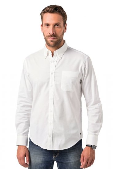JP1880 Oxford Shirt Flexnamic Long Sleeve Snow White - Košulje - Muške Košulje Veliki Brojevi