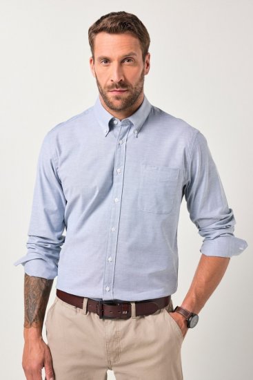 JP1880 Oxford Shirt Flexnamic Long Sleeve Ash Turquoise - Košulje - Muške Košulje Veliki Brojevi