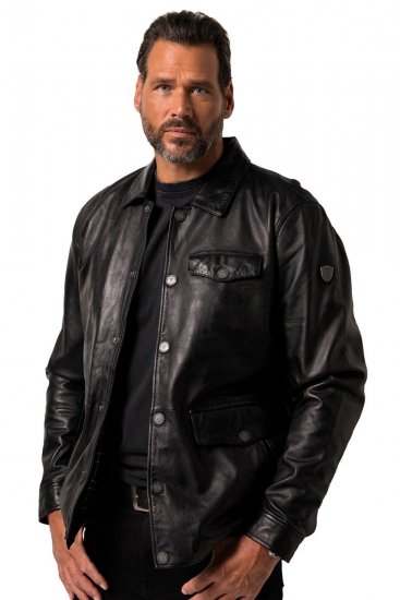 JP1880 Leather Jacket Finest Lamb Nappa Black - Jakne - Muške Jakne Veliki Brojevi