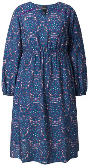 Ulla Popken 842153 Uzorkovana midi haljina Petrolej - Midi haljine - Ženske midi haljine plus size