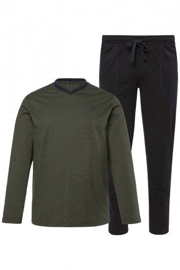 JP1880 Pyjamas Two-piece Striped Dark Green - Donje rublje & kupaće hlače - muške donje rublje veliki brojevi