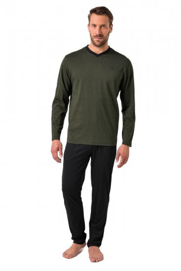 JP1880 Pyjamas Two-piece Striped Dark Green - Donje rublje & kupaće hlače - muške donje rublje veliki brojevi