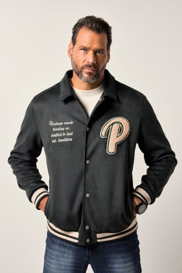 JP1880 Blouson Velour with Chest Embroidery Dark Green - Jakne - Muške Jakne Veliki Brojevi