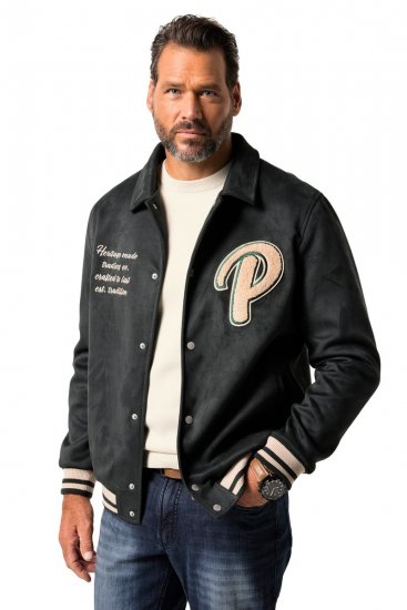 JP1880 Blouson Velour with Chest Embroidery Dark Green - Jakne - Muške Jakne Veliki Brojevi