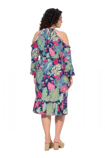 Ulla Popken 842471 Uzorkovana midi haljina Tamnoplava - Midi haljine - Ženske midi haljine plus size