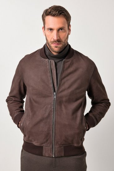 JP1880 Jacket Buffed Nubuck Lamb Leather Brown - Jakne - Muške Jakne Veliki Brojevi