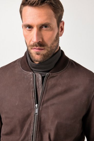 JP1880 Jacket Buffed Nubuck Lamb Leather Brown - Jakne - Muške Jakne Veliki Brojevi