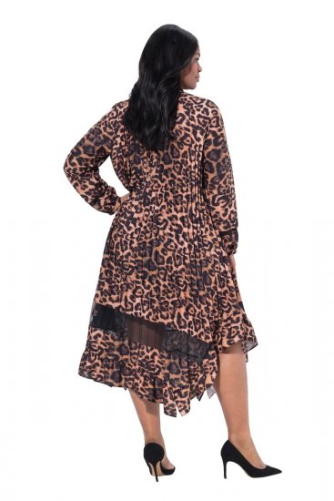 Ulla Popken 842979 Haljina sa životinjskim uzorkom Smeđa - Midi haljine - Ženske midi haljine plus size