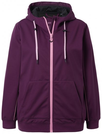 Ulla Popken 843186 Vodoodbojna softshell jakna s reflektirajućim detaljima Vinsko crvena - Jakne - Jakne za žene velikih veličina