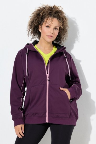 Ulla Popken 843186 Vodoodbojna softshell jakna s reflektirajućim detaljima Vinsko crvena - Jakne - Jakne za žene velikih veličina
