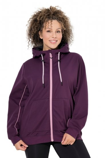 Ulla Popken 843186 Vodoodbojna softshell jakna s reflektirajućim detaljima Vinsko crvena - Jakne - Jakne za žene velikih veličina