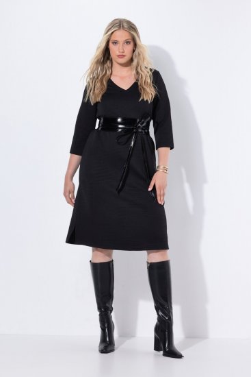 Ulla Popken 843326 Sportska haljina s 3/4 rukavima Crna - Haljine od trenirke - 