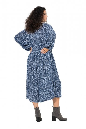 Ulla Popken 844594 Cvjetna midi haljina Tamnoplava - Midi haljine - Ženske midi haljine plus size