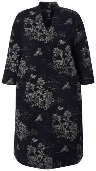 Ulla Popken 844739 Haljina s 3/4 rukavima Crna - Midi haljine - Ženske midi haljine plus size