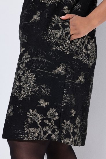 Ulla Popken 844739 Haljina s 3/4 rukavima Crna - Midi haljine - Ženske midi haljine plus size