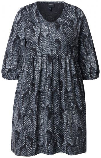 Ulla Popken 844945 Uzorkovana haljina od jerseya Crna - Haljine od jerseyja - 