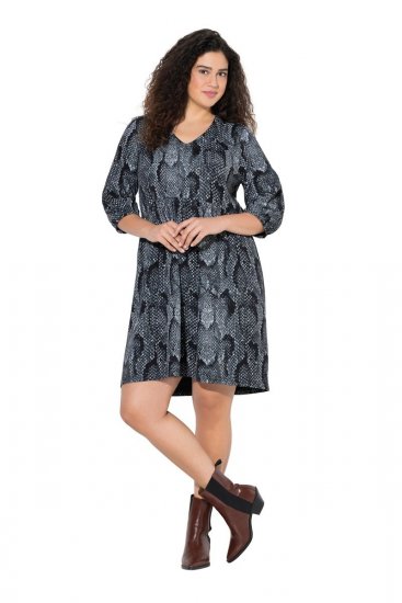 Ulla Popken 844945 Uzorkovana haljina od jerseya Crna - Haljine od jerseyja - 