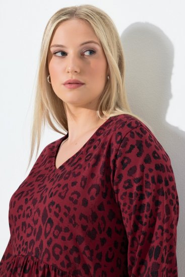Ulla Popken 844945 Haljina od jerseya A-kroja s V-izrezom Boja šljive - Haljine od jerseyja - 