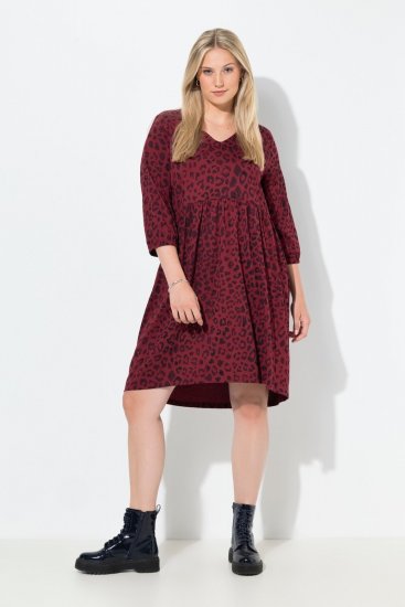 Ulla Popken 844945 Haljina od jerseya A-kroja s V-izrezom Boja šljive - Haljine od jerseyja - 