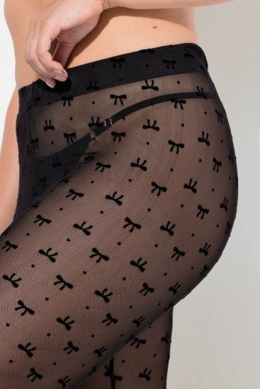 Ulla Popken 844970 Uzorkovane hulahop tajice Crna - Hulahopke & čarape - 