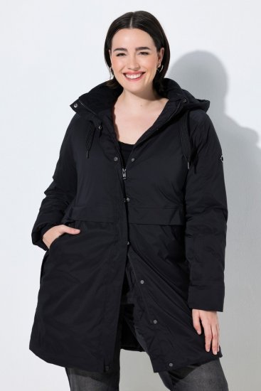 Ulla Popken 845111 Parka Crna - Kaputi - Ženski kaputi velikih veličina