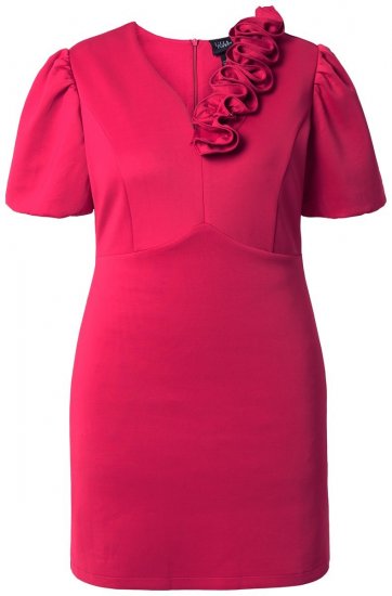 Ulla Popken 845148 Cvjetna uska haljina Magenta - Haljine - Haljine za sve veličine