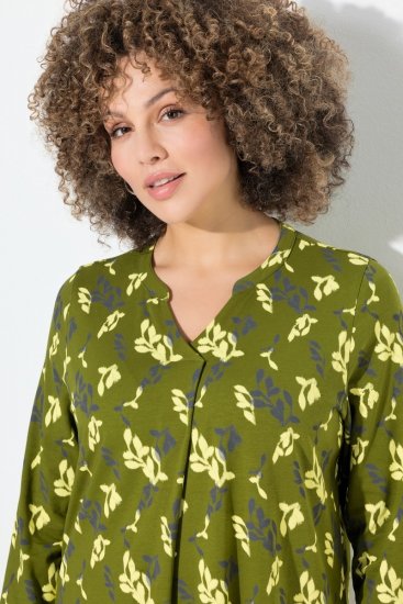 Ulla Popken 845190 Cvjetna haljina od jerseya Tirkizna - Haljine od jerseyja - 
