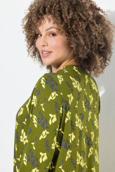 Ulla Popken 845190 Cvjetna haljina od jerseya Tirkizna - Haljine od jerseyja - 