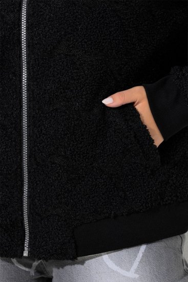 Ulla Popken 845262 Teddy jakna Crna - Jakne - Jakne za žene velikih veličina