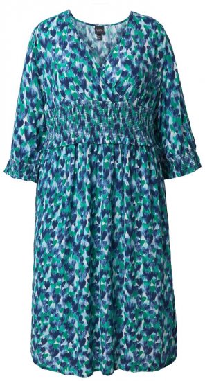 Ulla Popken 845360 Uzorkovana midi haljina Svijetloplava - Midi haljine - Ženske midi haljine plus size