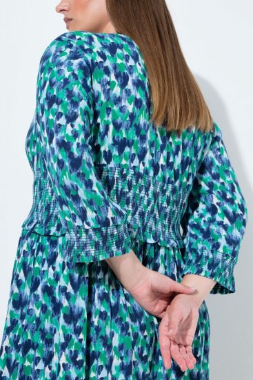 Ulla Popken 845360 Uzorkovana midi haljina Svijetloplava - Midi haljine - Ženske midi haljine plus size