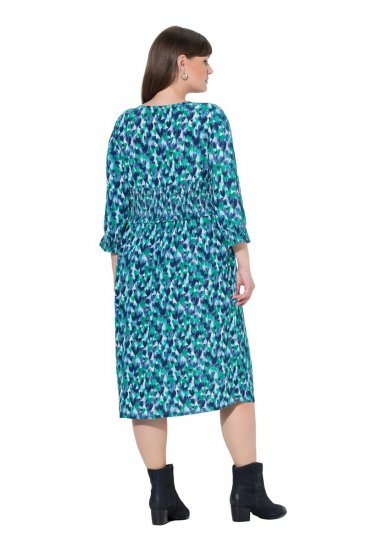 Ulla Popken 845360 Uzorkovana midi haljina Svijetloplava - Midi haljine - Ženske midi haljine plus size