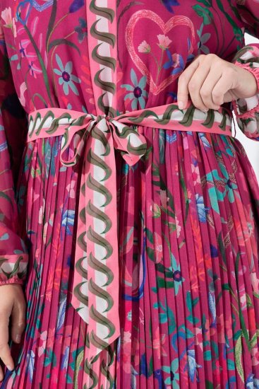 Ulla Popken 845649 Midi haljina dugih rukava Bobičasto crvena - Midi haljine - Ženske midi haljine plus size