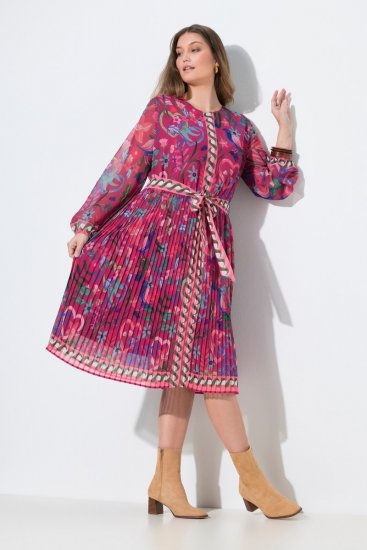 Ulla Popken 845649 Midi haljina dugih rukava Bobičasto crvena - Midi haljine - Ženske midi haljine plus size