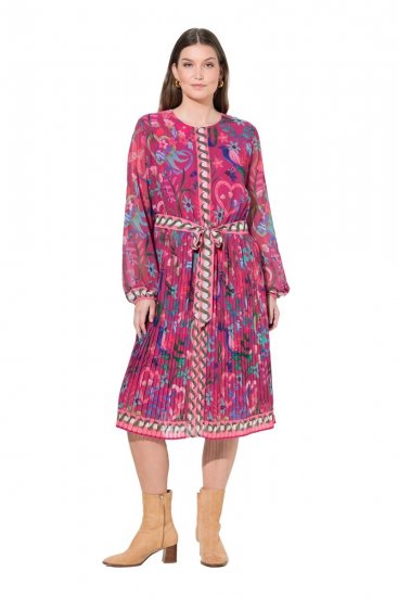 Ulla Popken 845649 Midi haljina dugih rukava Bobičasto crvena - Midi haljine - Ženske midi haljine plus size